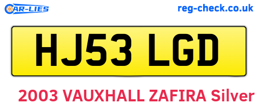 HJ53LGD are the vehicle registration plates.