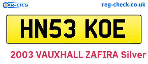 HN53KOE are the vehicle registration plates.