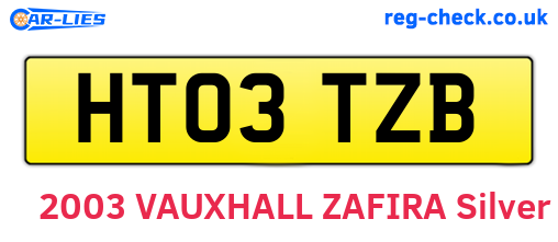 HT03TZB are the vehicle registration plates.
