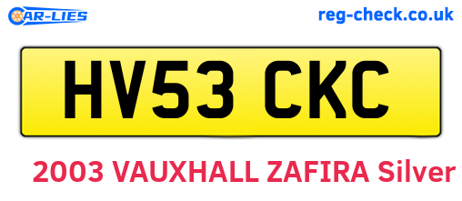 HV53CKC are the vehicle registration plates.