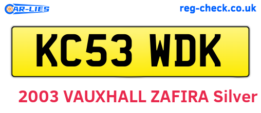 KC53WDK are the vehicle registration plates.