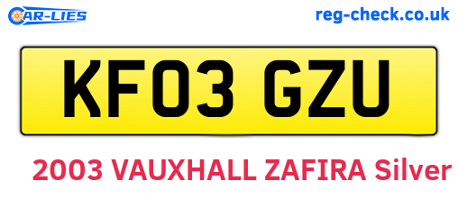 KF03GZU are the vehicle registration plates.
