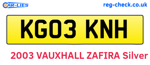 KG03KNH are the vehicle registration plates.