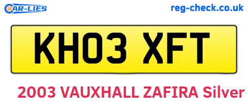 KH03XFT are the vehicle registration plates.
