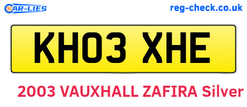 KH03XHE are the vehicle registration plates.