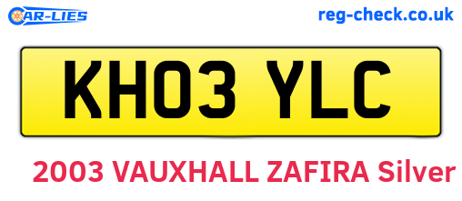KH03YLC are the vehicle registration plates.