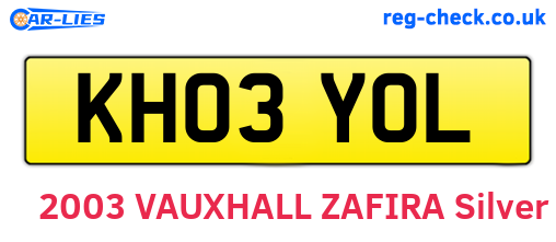 KH03YOL are the vehicle registration plates.