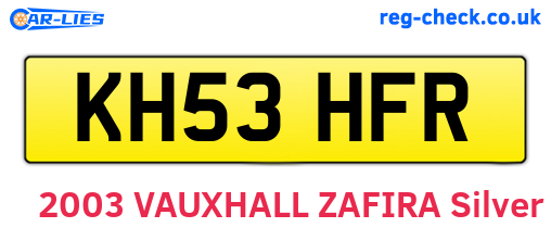 KH53HFR are the vehicle registration plates.