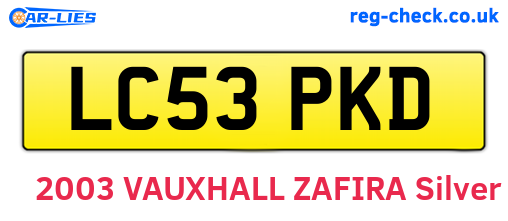 LC53PKD are the vehicle registration plates.