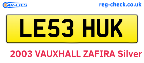 LE53HUK are the vehicle registration plates.