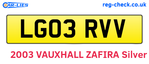 LG03RVV are the vehicle registration plates.