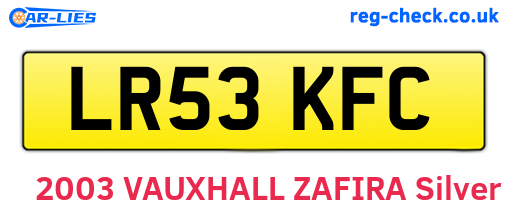 LR53KFC are the vehicle registration plates.