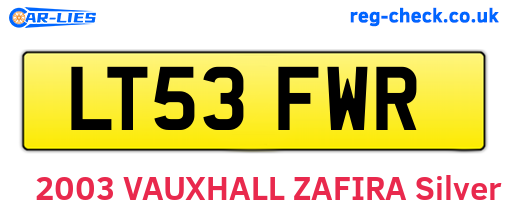 LT53FWR are the vehicle registration plates.