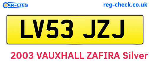 LV53JZJ are the vehicle registration plates.