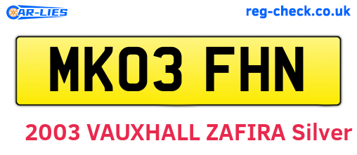 MK03FHN are the vehicle registration plates.