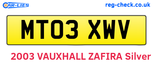 MT03XWV are the vehicle registration plates.