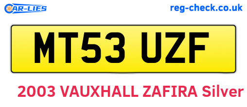 MT53UZF are the vehicle registration plates.