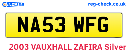 NA53WFG are the vehicle registration plates.