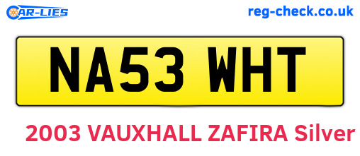 NA53WHT are the vehicle registration plates.