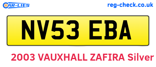NV53EBA are the vehicle registration plates.