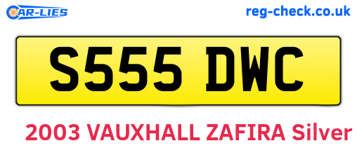 S555DWC are the vehicle registration plates.