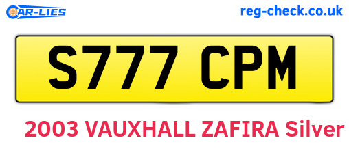 S777CPM are the vehicle registration plates.