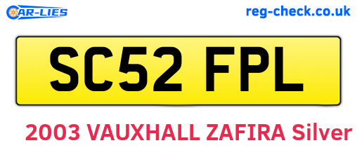 SC52FPL are the vehicle registration plates.