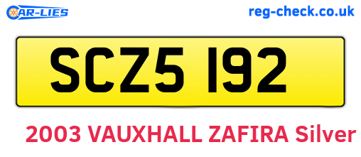 SCZ5192 are the vehicle registration plates.