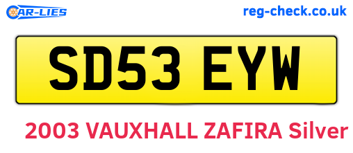 SD53EYW are the vehicle registration plates.