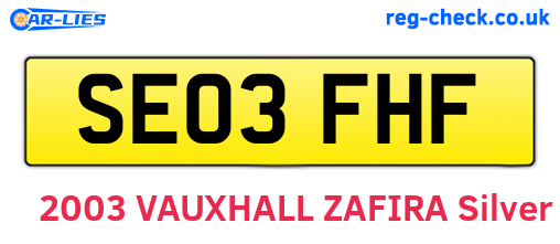 SE03FHF are the vehicle registration plates.