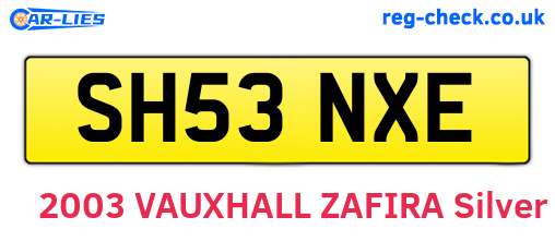 SH53NXE are the vehicle registration plates.