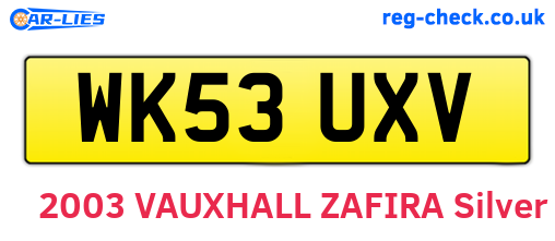 WK53UXV are the vehicle registration plates.