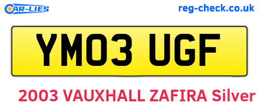 YM03UGF are the vehicle registration plates.