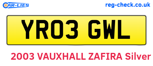 YR03GWL are the vehicle registration plates.