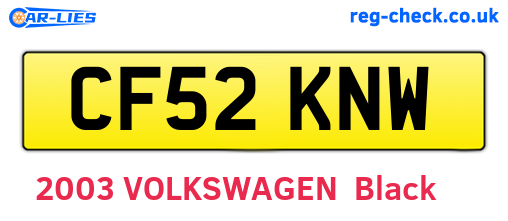 CF52KNW are the vehicle registration plates.
