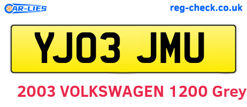 YJ03JMU are the vehicle registration plates.