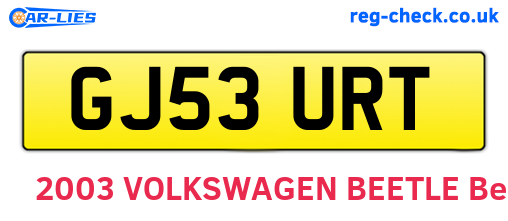 GJ53URT are the vehicle registration plates.