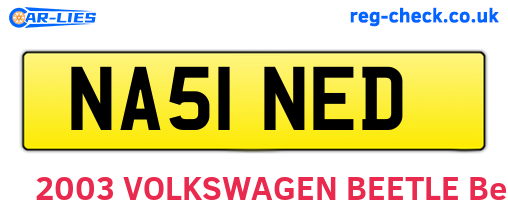 NA51NED are the vehicle registration plates.