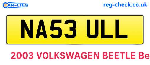 NA53ULL are the vehicle registration plates.
