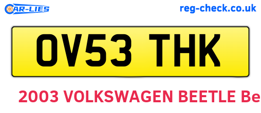 OV53THK are the vehicle registration plates.