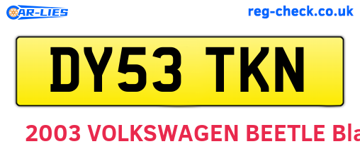 DY53TKN are the vehicle registration plates.
