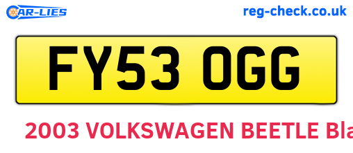 FY53OGG are the vehicle registration plates.