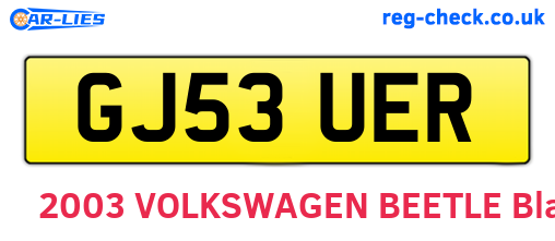 GJ53UER are the vehicle registration plates.