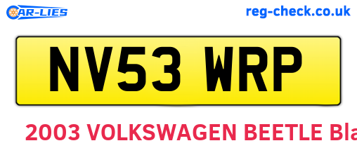 NV53WRP are the vehicle registration plates.