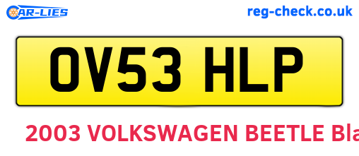 OV53HLP are the vehicle registration plates.