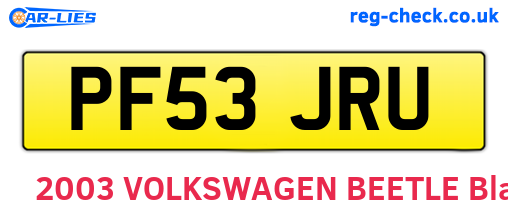 PF53JRU are the vehicle registration plates.