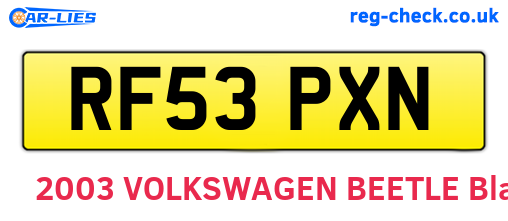 RF53PXN are the vehicle registration plates.