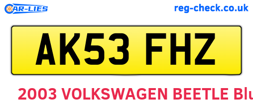 AK53FHZ are the vehicle registration plates.