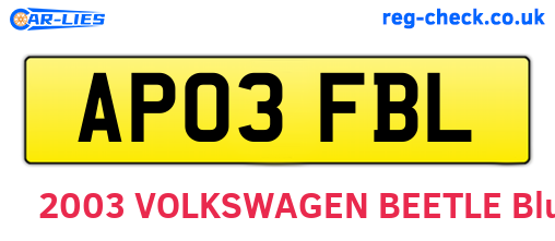 AP03FBL are the vehicle registration plates.