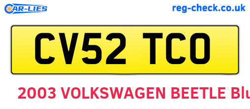 CV52TCO are the vehicle registration plates.